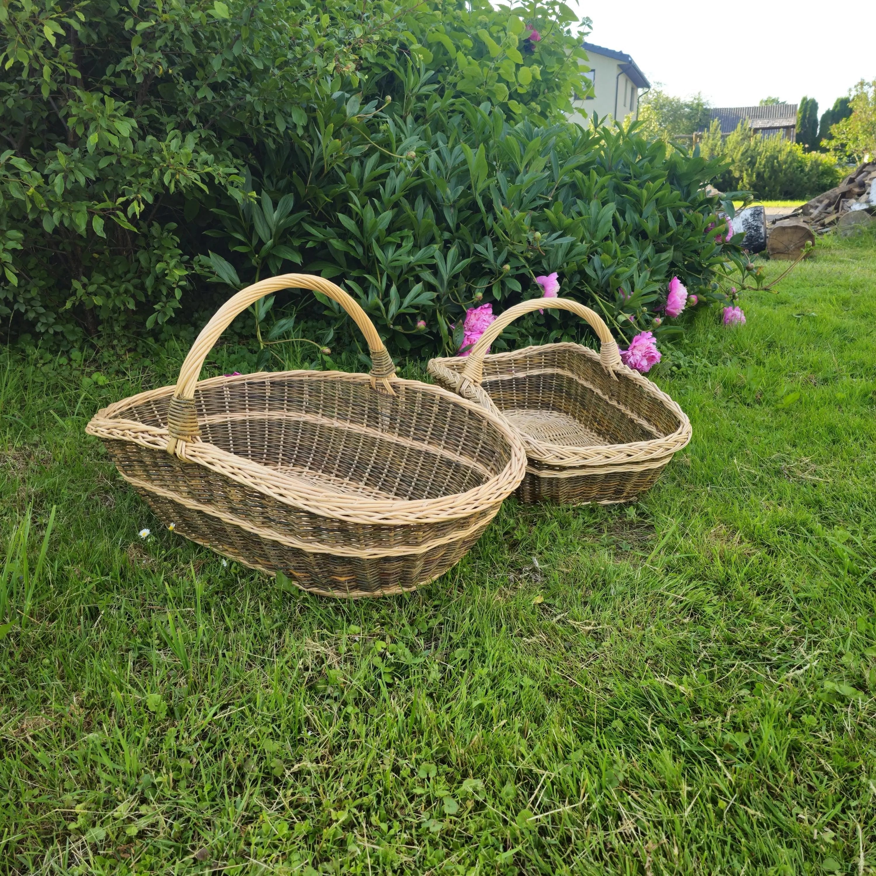 Rustic Wicker Basket Set – Handwoven Willow Baskets | Large Nesting Storage - NaturelyWoven