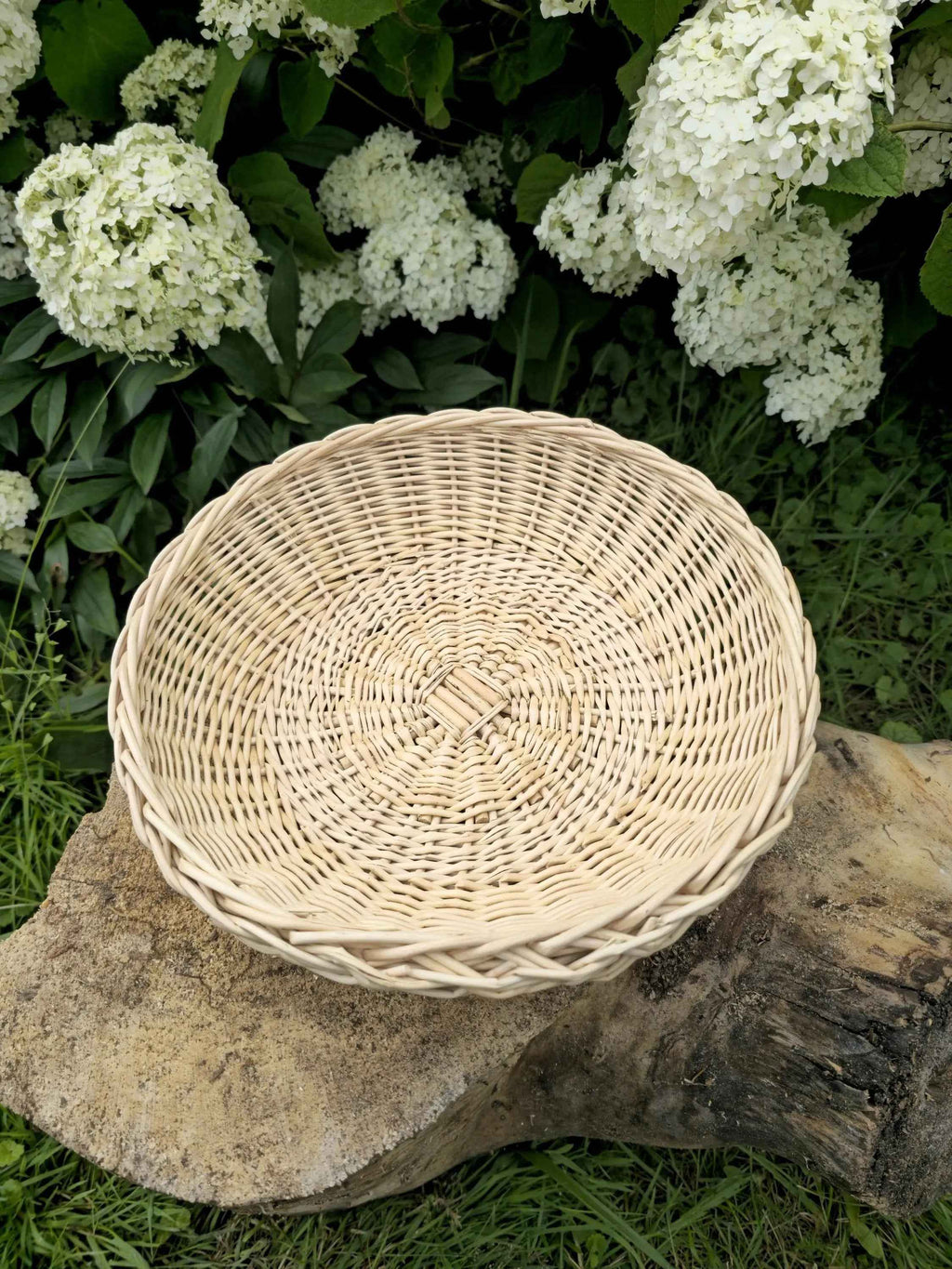 Wicker plate 044b - NaturelyWoven wicker - handmade