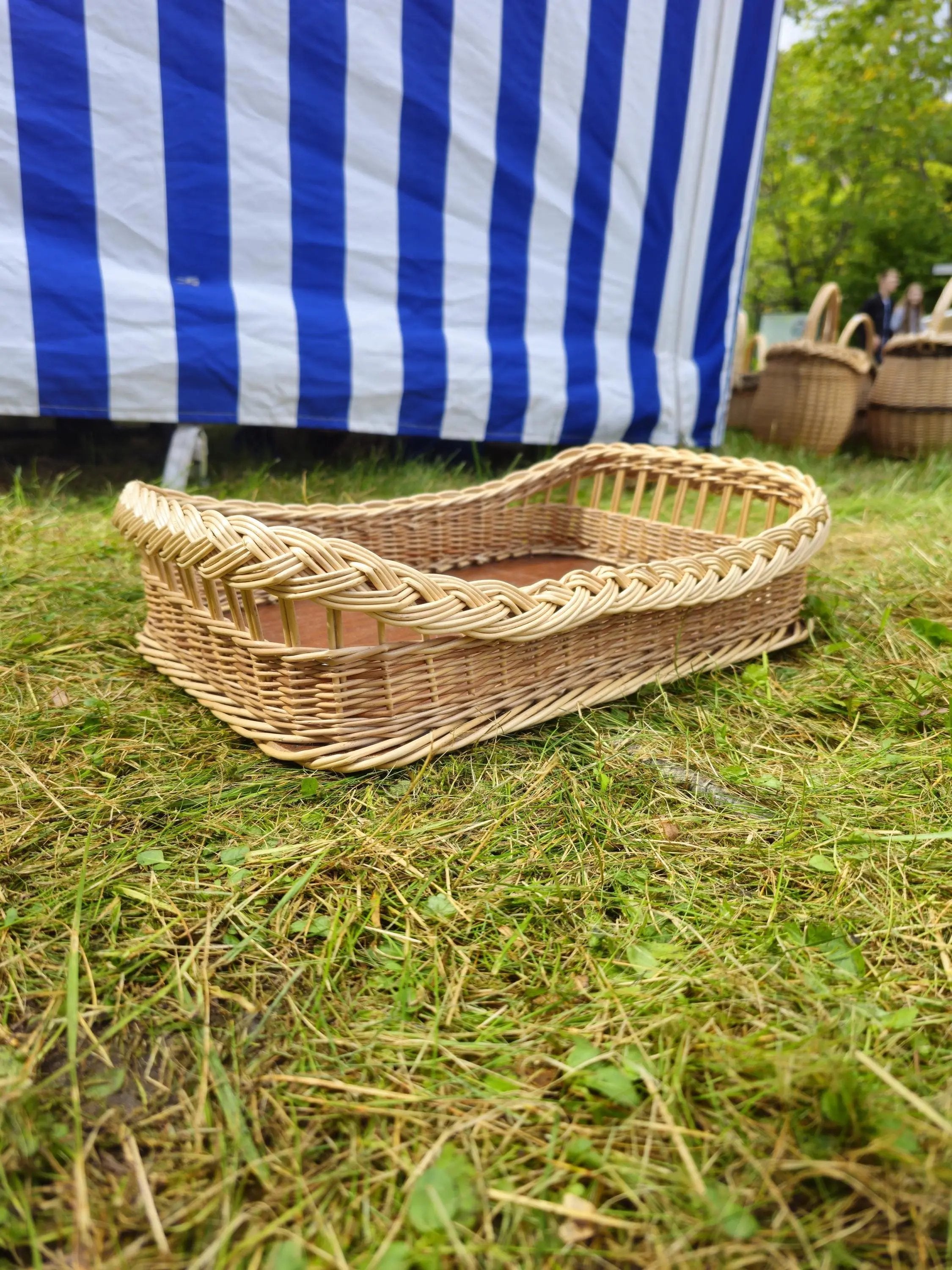 Rustic Willow Tray - Handwoven Rectangular Wicker Basket for Kitchen & Decor - NaturelyWoven