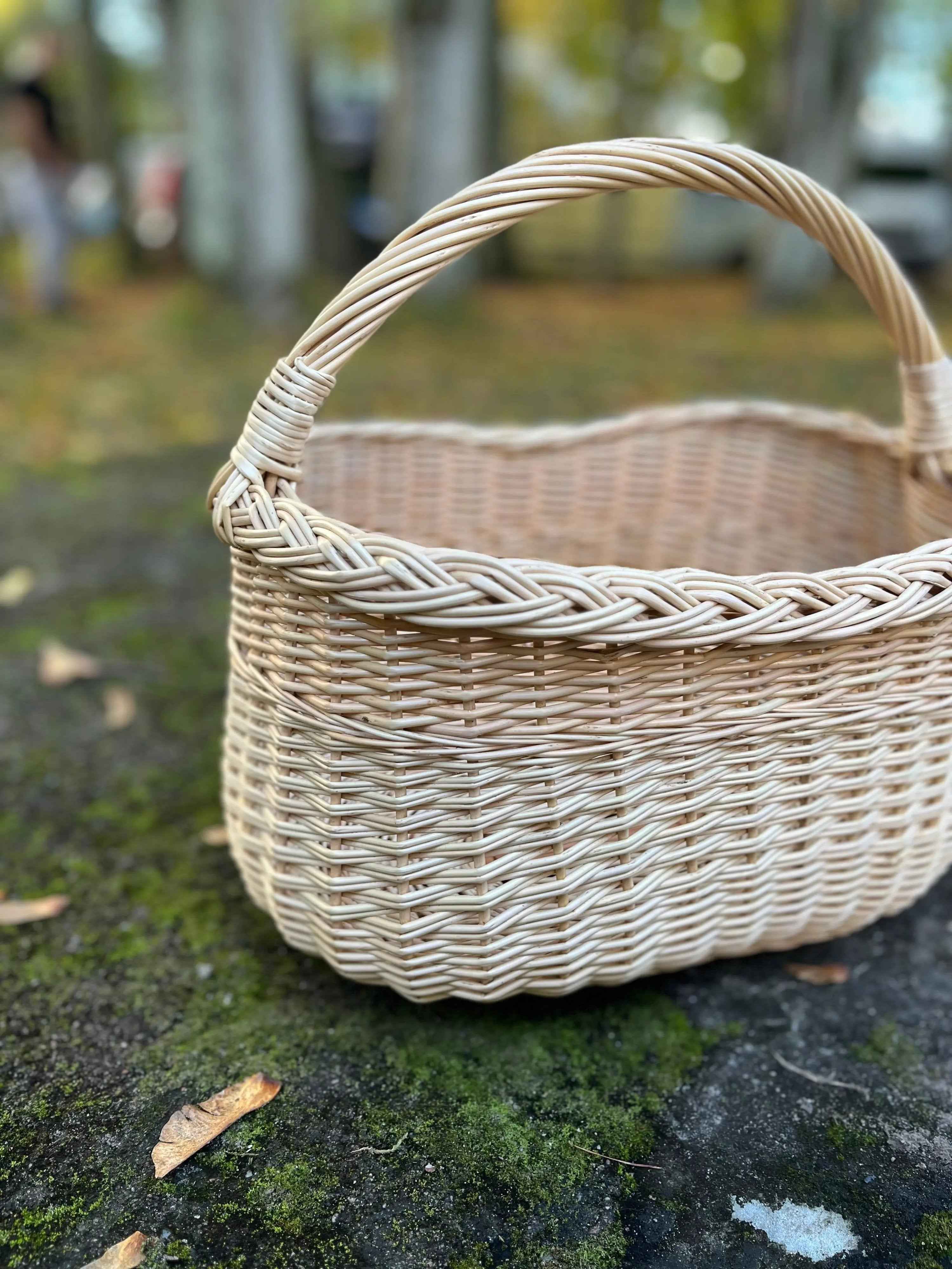 Maža sandėliavimo pintinė su aukšta rankena — vytelių pintinė, 7 nuotrauka