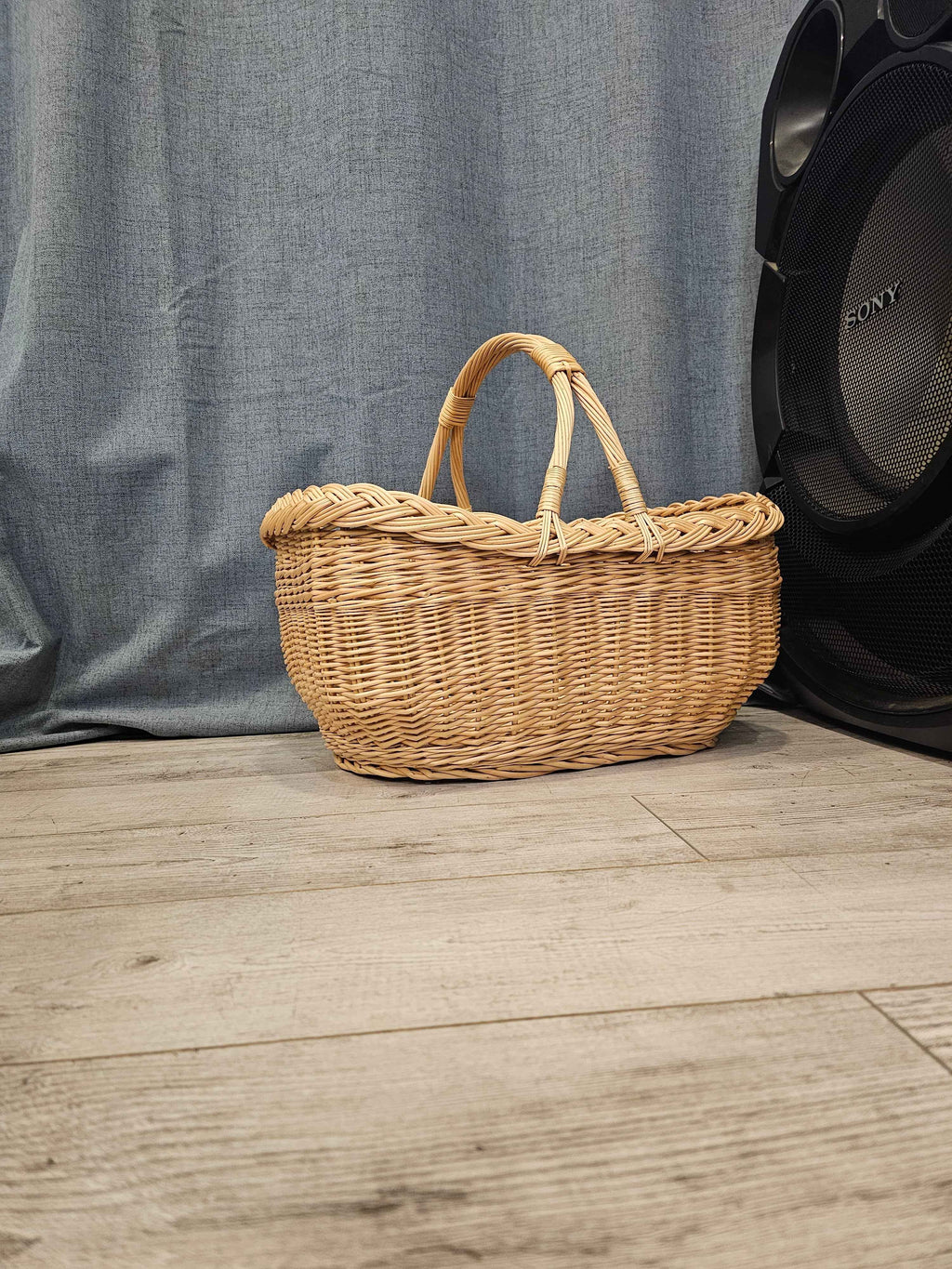 Wicker basket 016r - NaturelyWoven wicker - handmade
