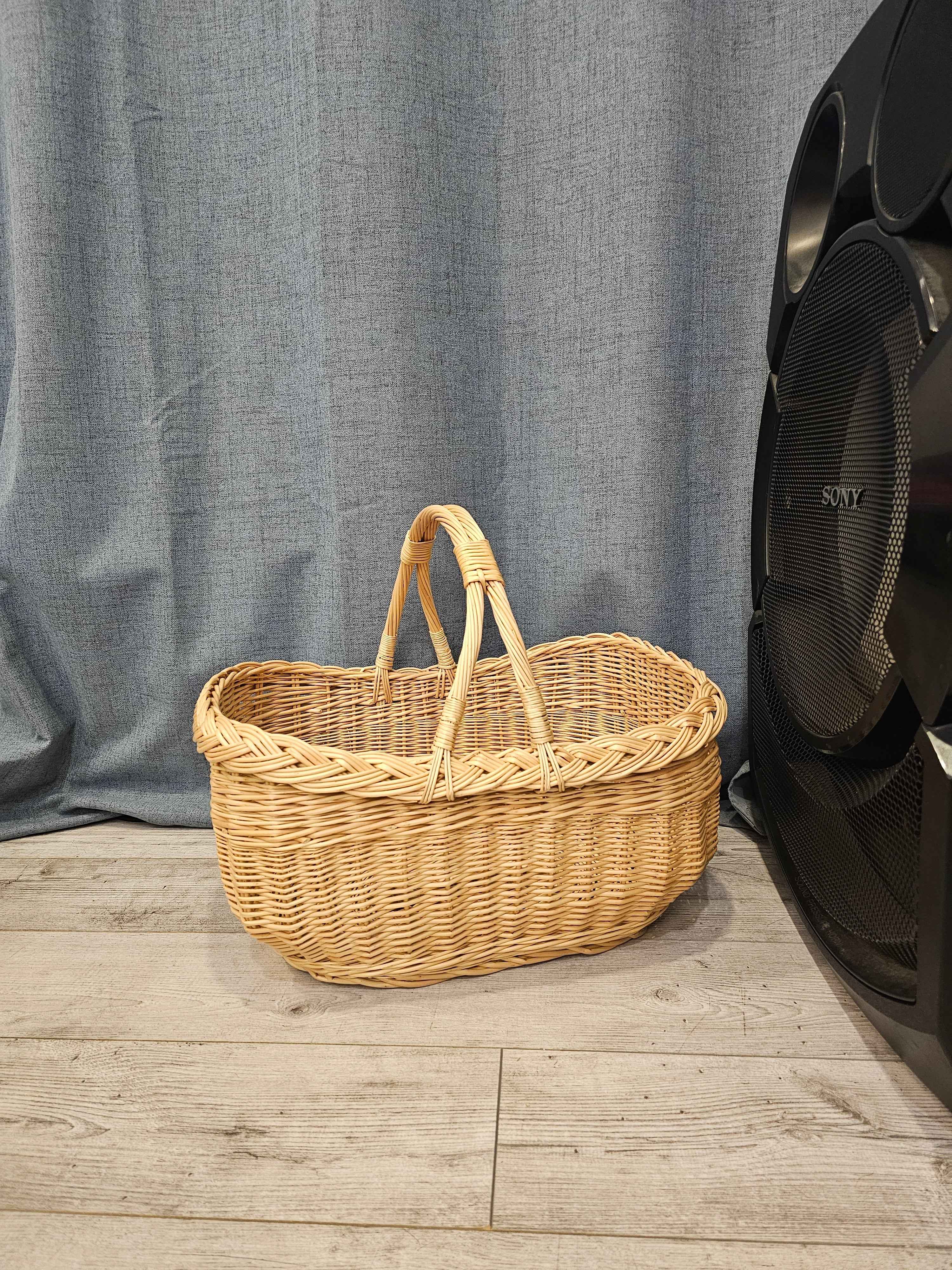 Wicker basket 016r - NaturelyWoven wicker - handmade