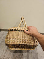 Wicker basket 019r - NaturelyWoven wicker - handmade