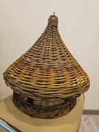 Wicker bird feeder 016b - NaturelyWoven wicker - handmade