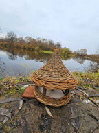 Wicker bird feeder 016b - NaturelyWoven wicker - handmade
