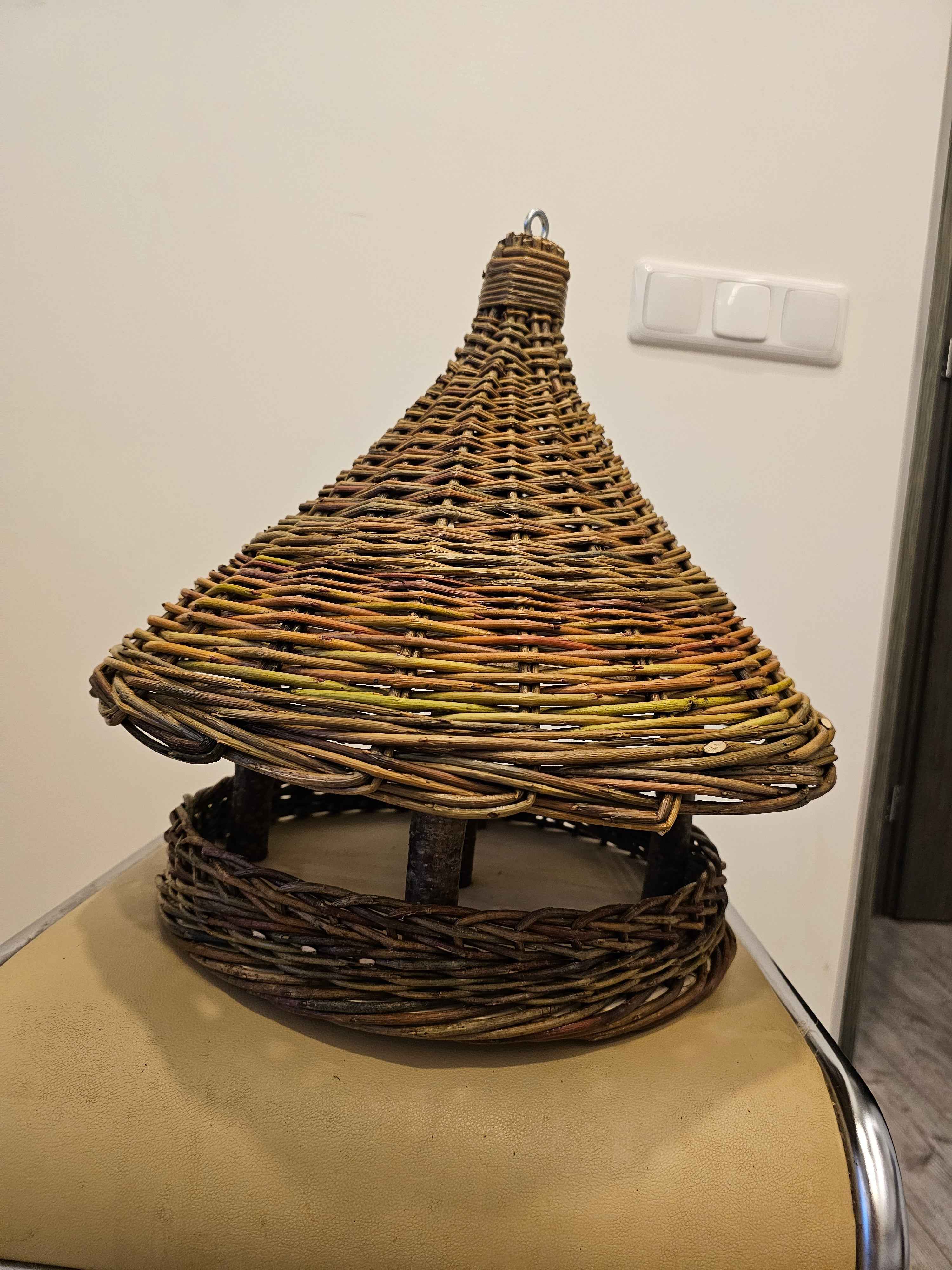 Wicker bird feeder 016b - NaturelyWoven wicker - handmade