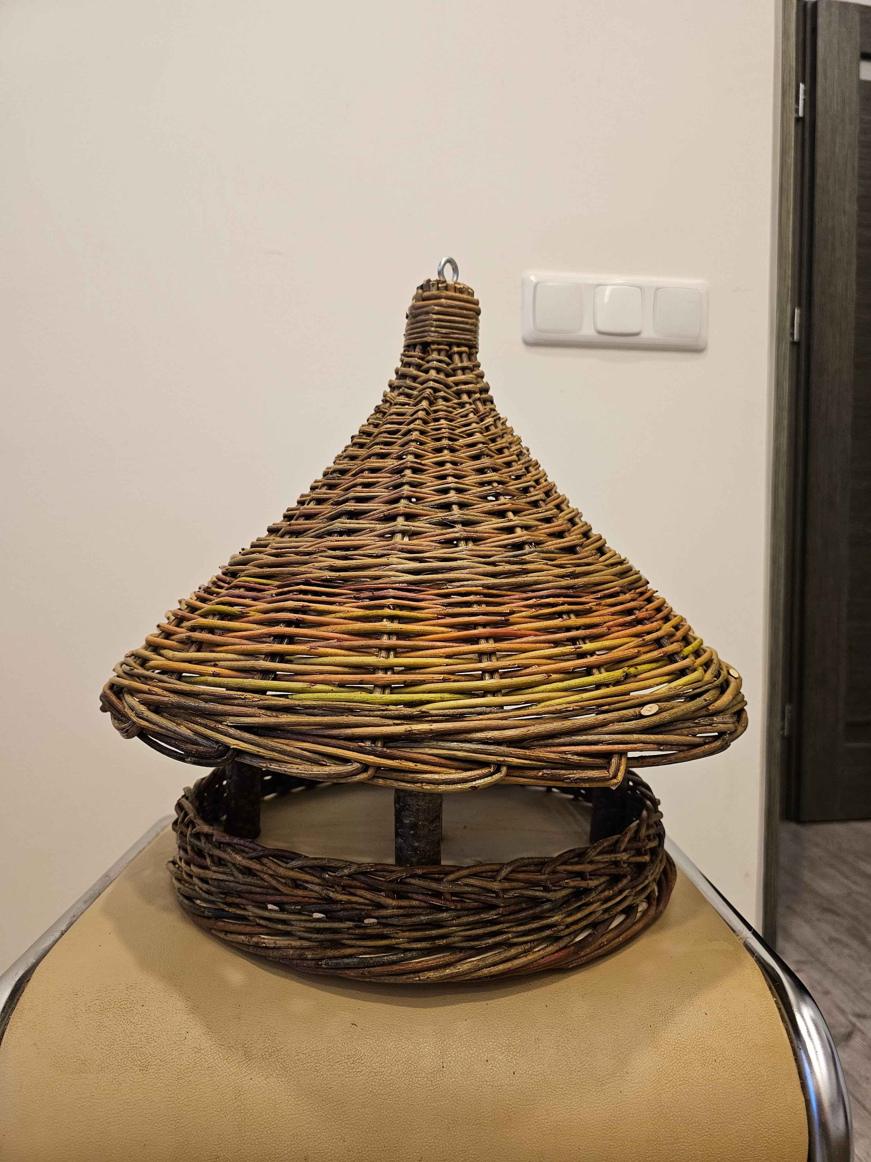 Wicker bird feeder 016b - NaturelyWoven wicker - handmade