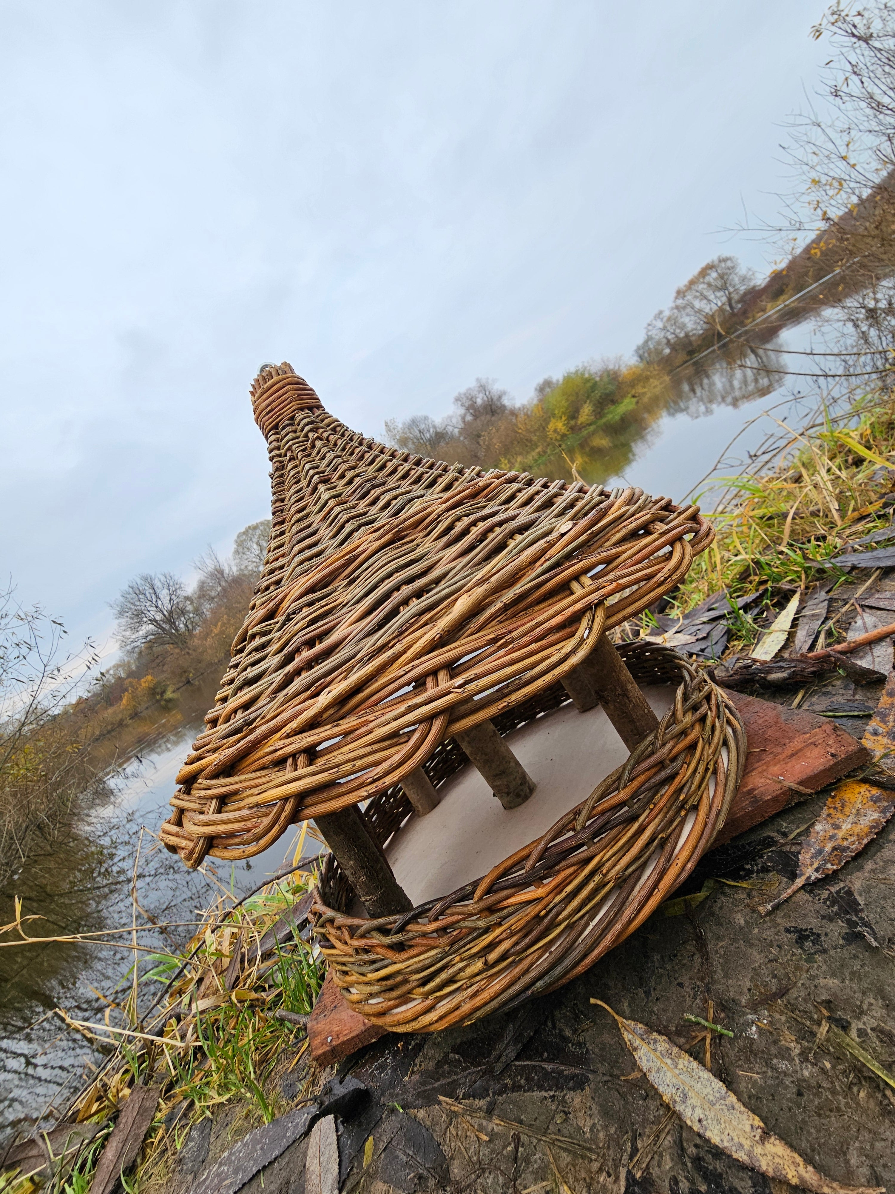 Wicker Bird Feeder - Hanging Willow Roof Garden Feeder - NaturelyWoven