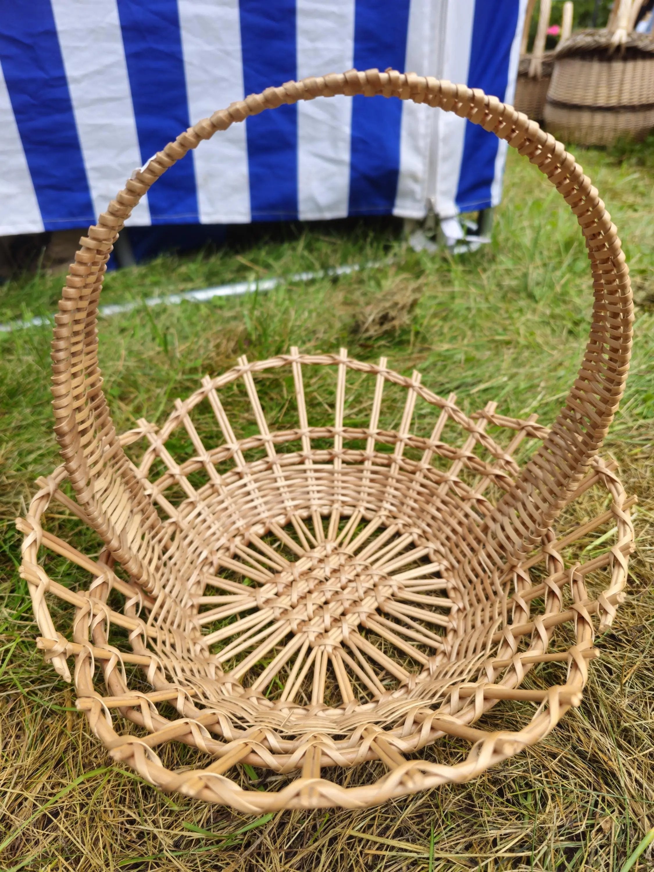 Handwoven Wicker Display Tray - Rustic Centerpiece - NaturelyWoven