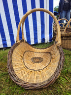Wicker Flower Basket - Handcrafted Natural Willow with Arched Handles - NaturelyWoven