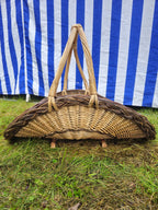 Wicker Flower Basket - Handcrafted Natural Willow with Arched Handles - NaturelyWoven