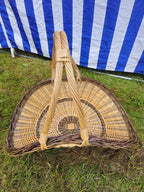 Wicker Flower Basket - Handcrafted Natural Willow with Arched Handles - NaturelyWoven