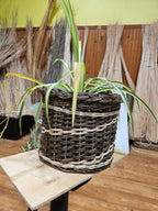Wicker flower pot 043r - NaturelyWoven wicker - handmade
