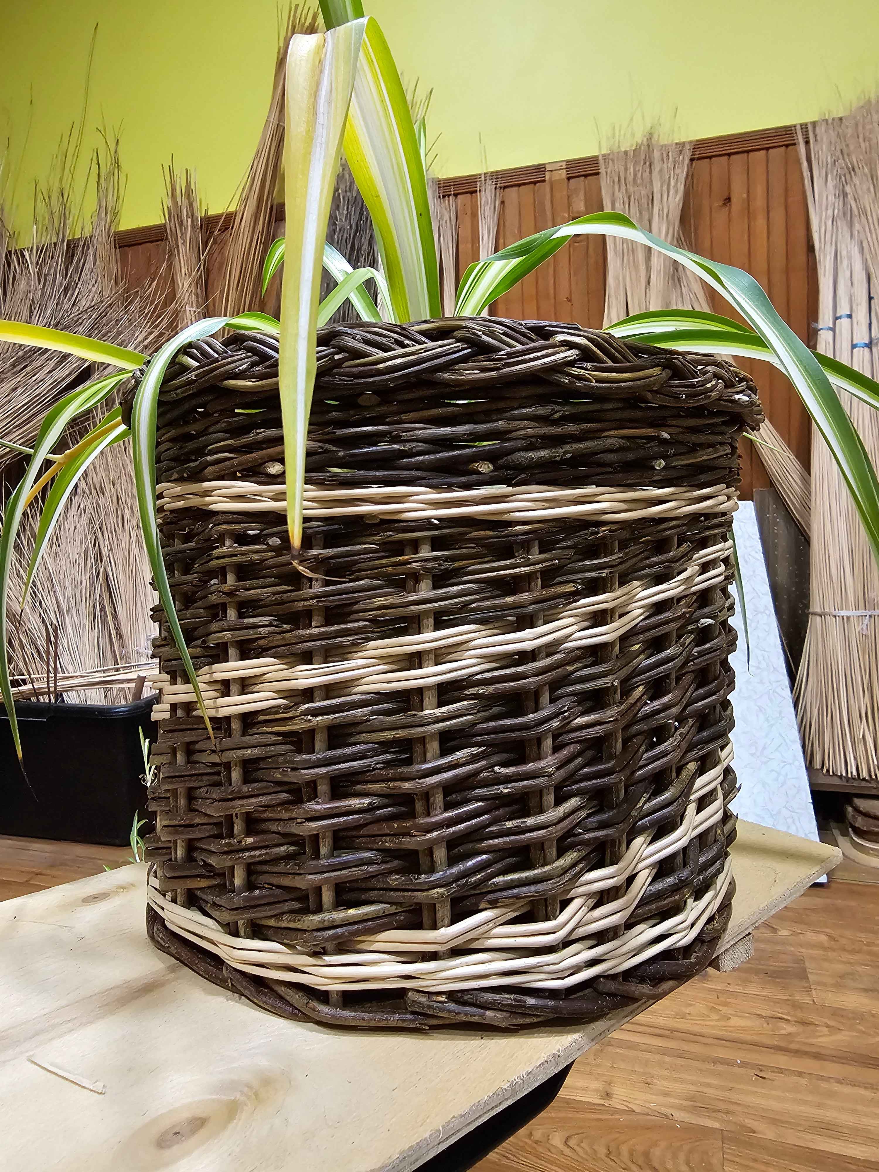Wicker flower pot 043r - NaturelyWoven wicker - handmade