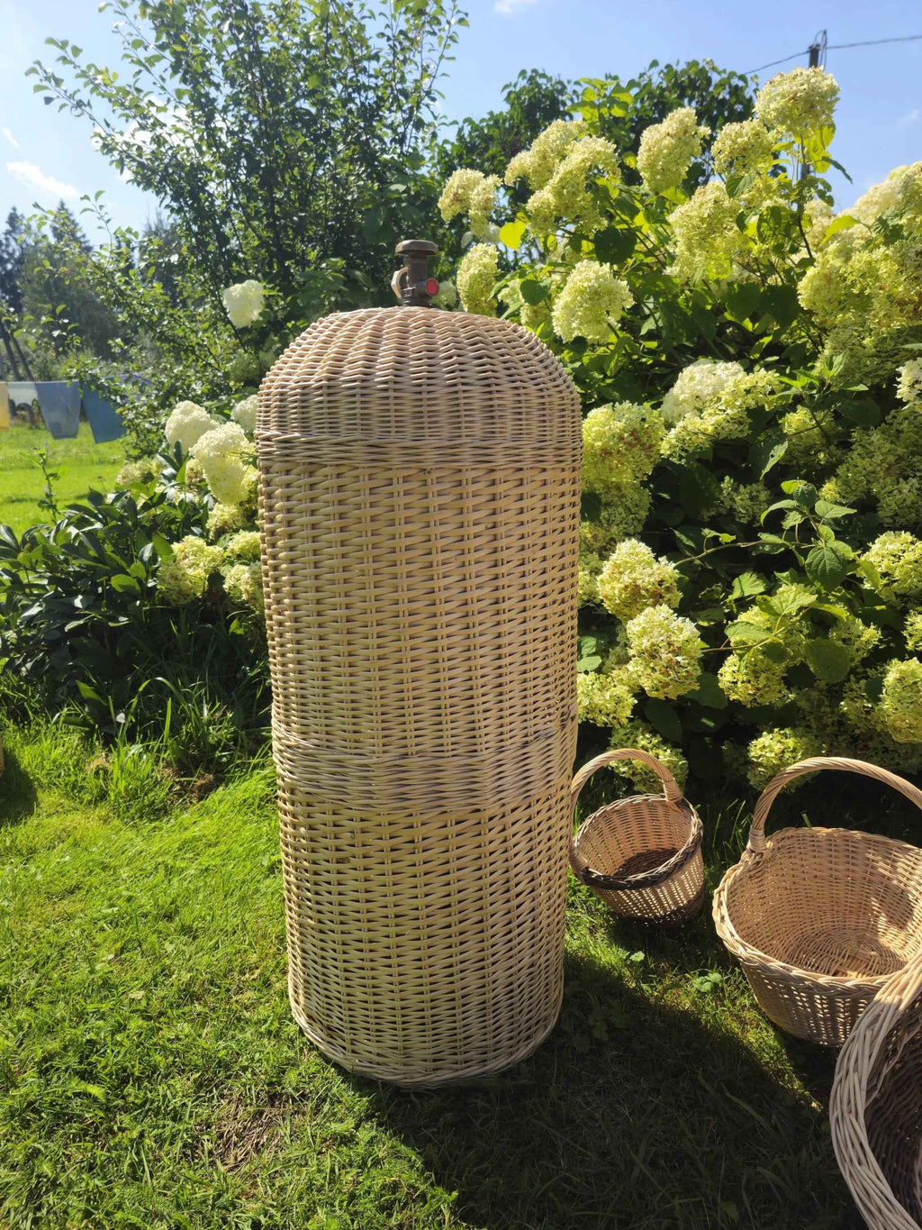 Wicker gas cylinder cover 034b - NaturelyWoven wicker - handmade