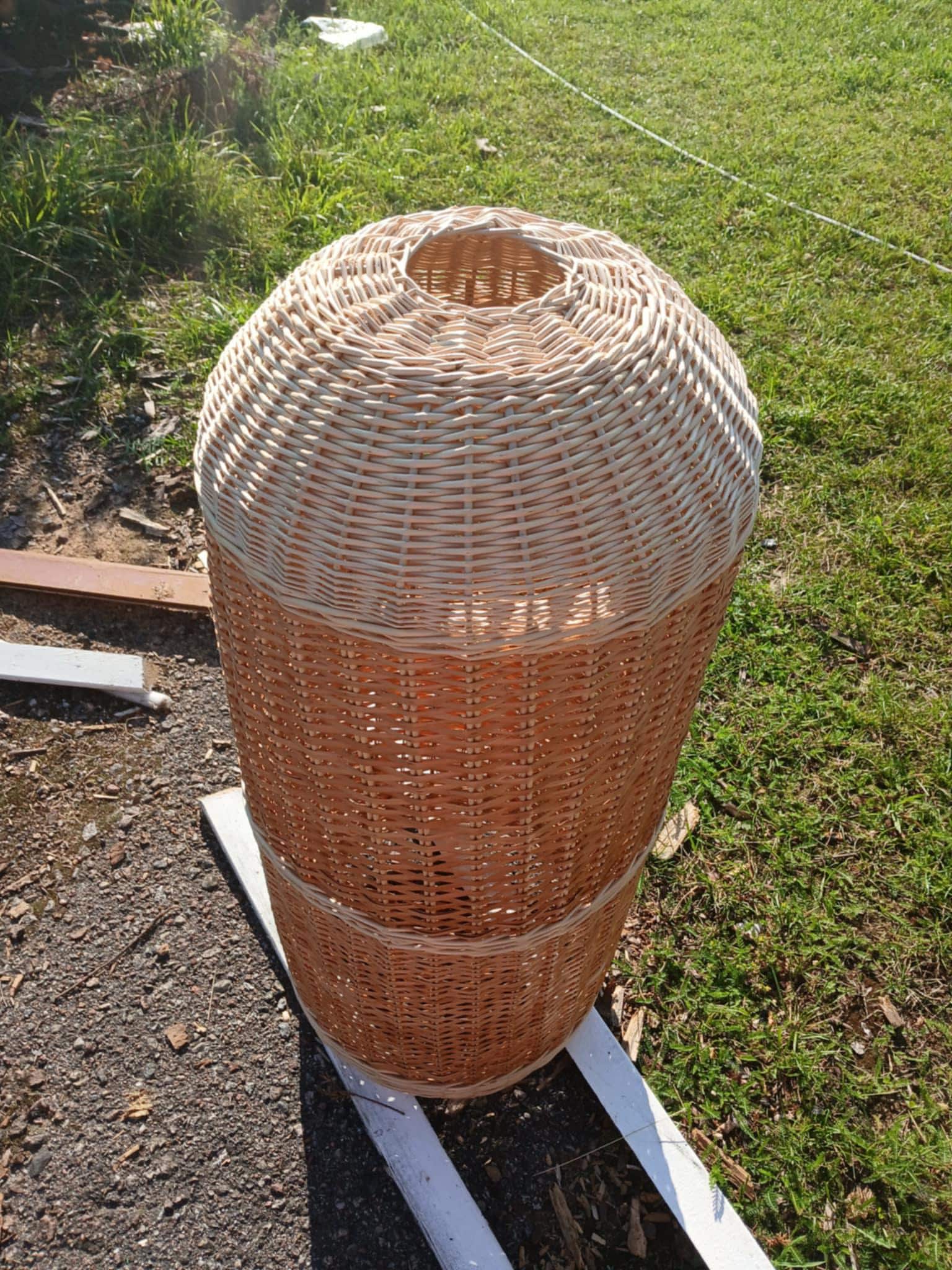 Wicker Gas Cylinder Cover - Handwoven Natural Willow Basket for Outdoor Gas Tanks - NaturelyWoven
