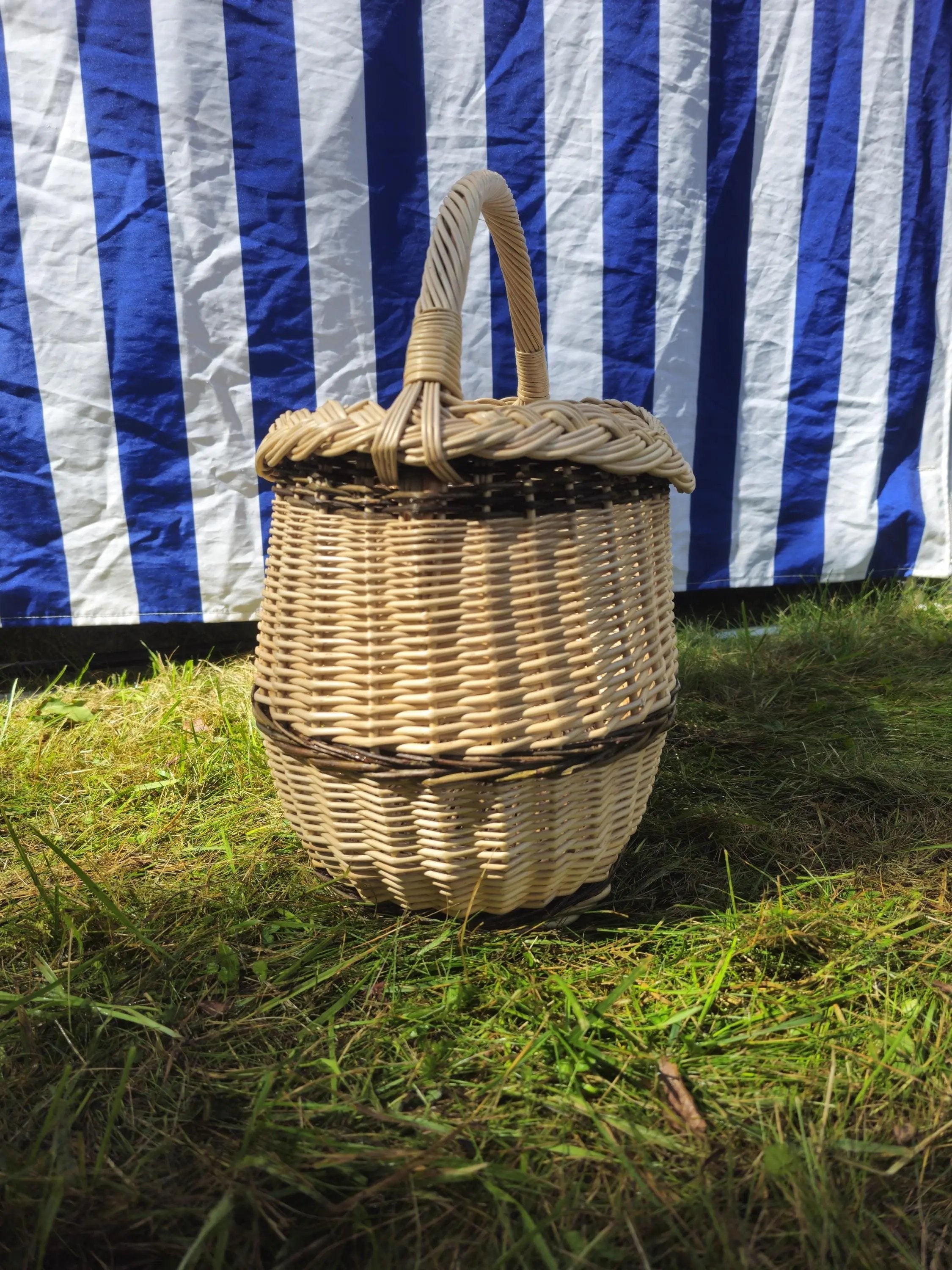 Rustic Willow Oval Basket - Handcrafted for Picnic Goodies - NaturelyWoven
