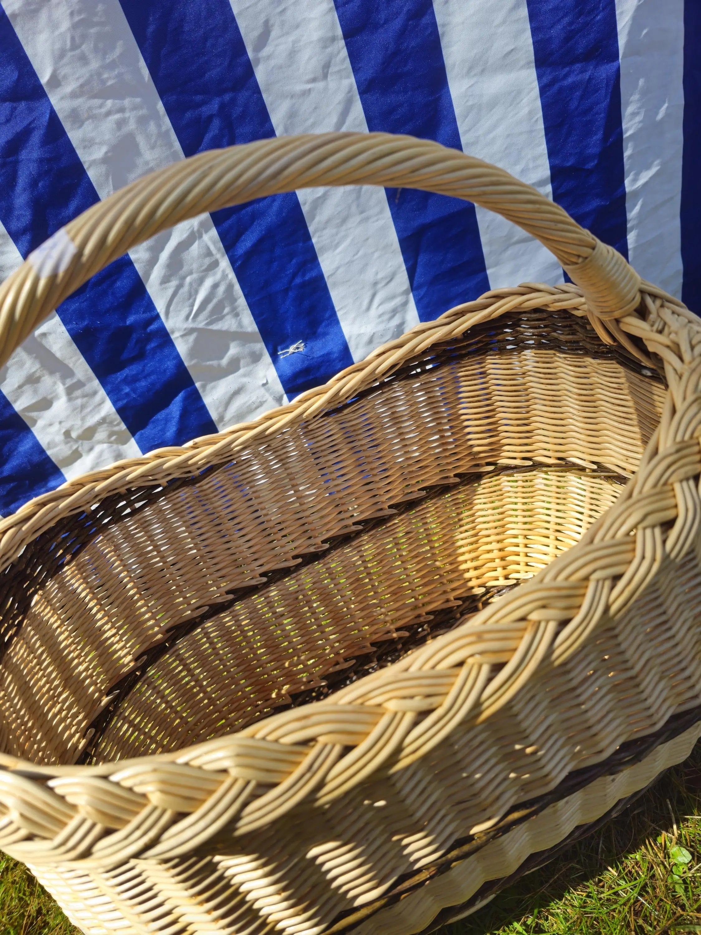 Rustic Willow Oval Basket - Handcrafted for Picnic Goodies - NaturelyWoven