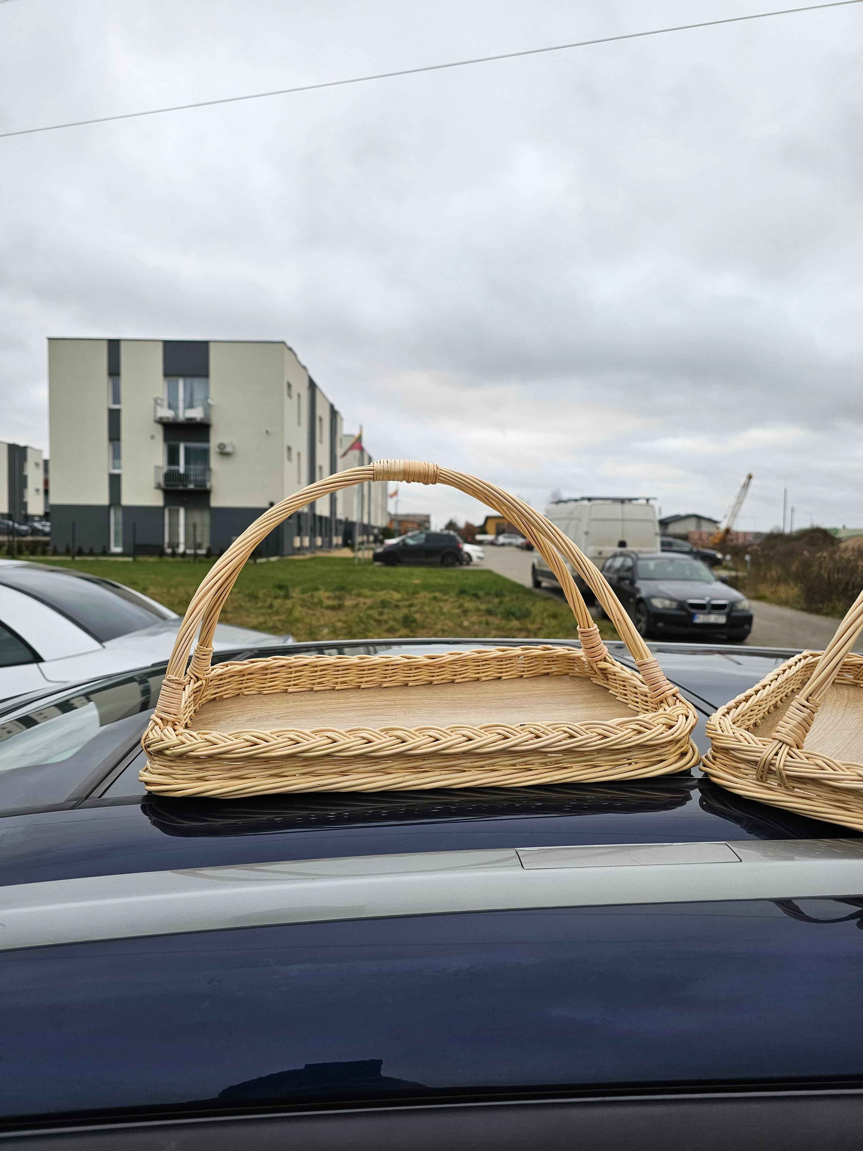 Wicker serving tray 002b - NaturelyWoven wicker - handmade