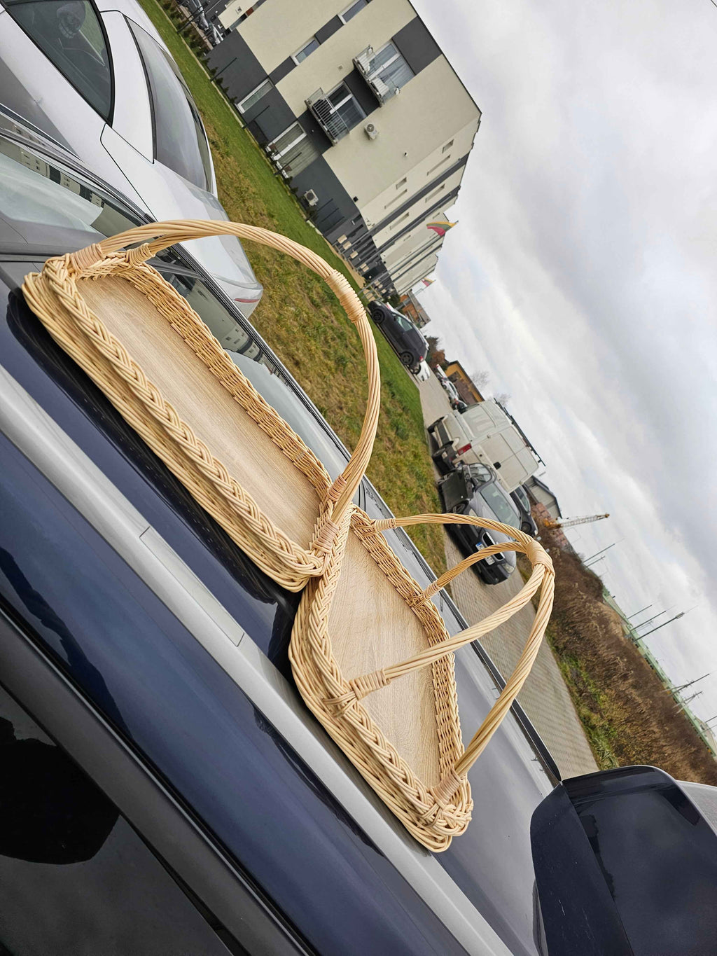 Wicker serving tray 002b - NaturelyWoven wicker - handmade