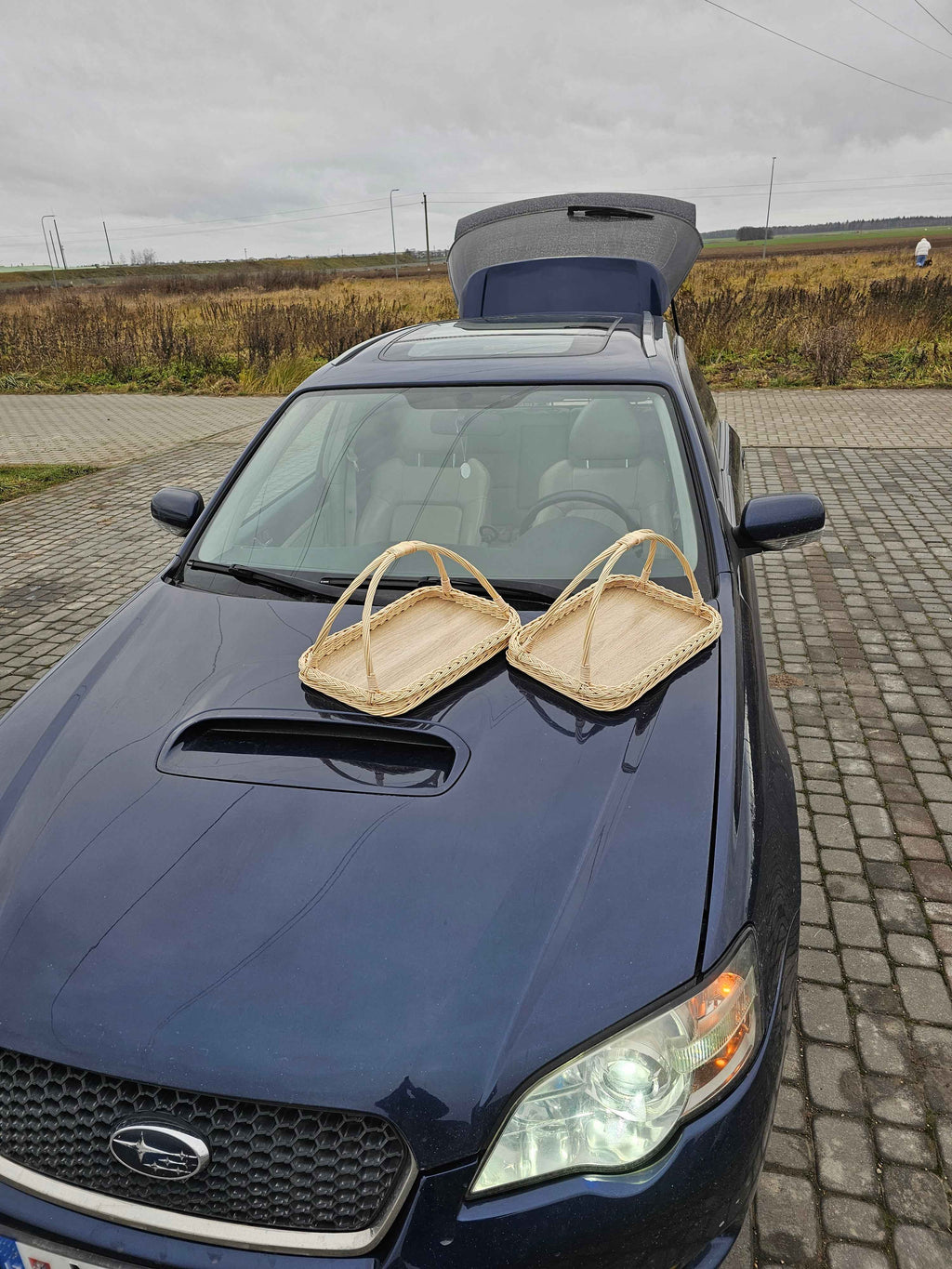 Wicker serving tray 002b - NaturelyWoven wicker - handmade