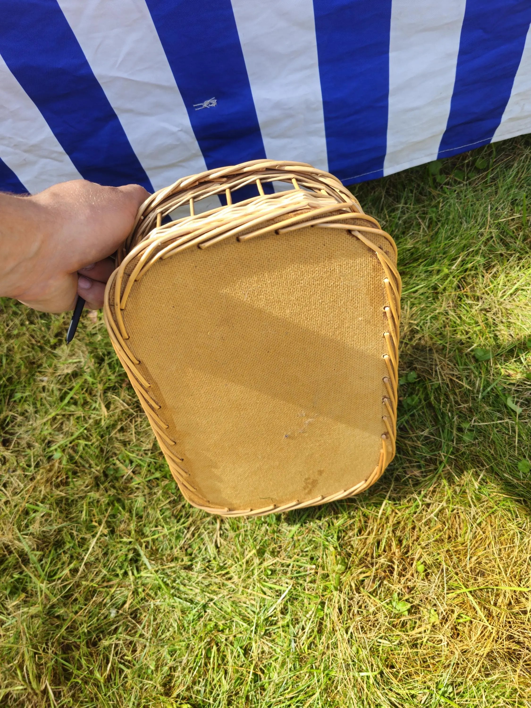 Handwoven Wicker Serving Tray with Wooden Base - NaturelyWoven