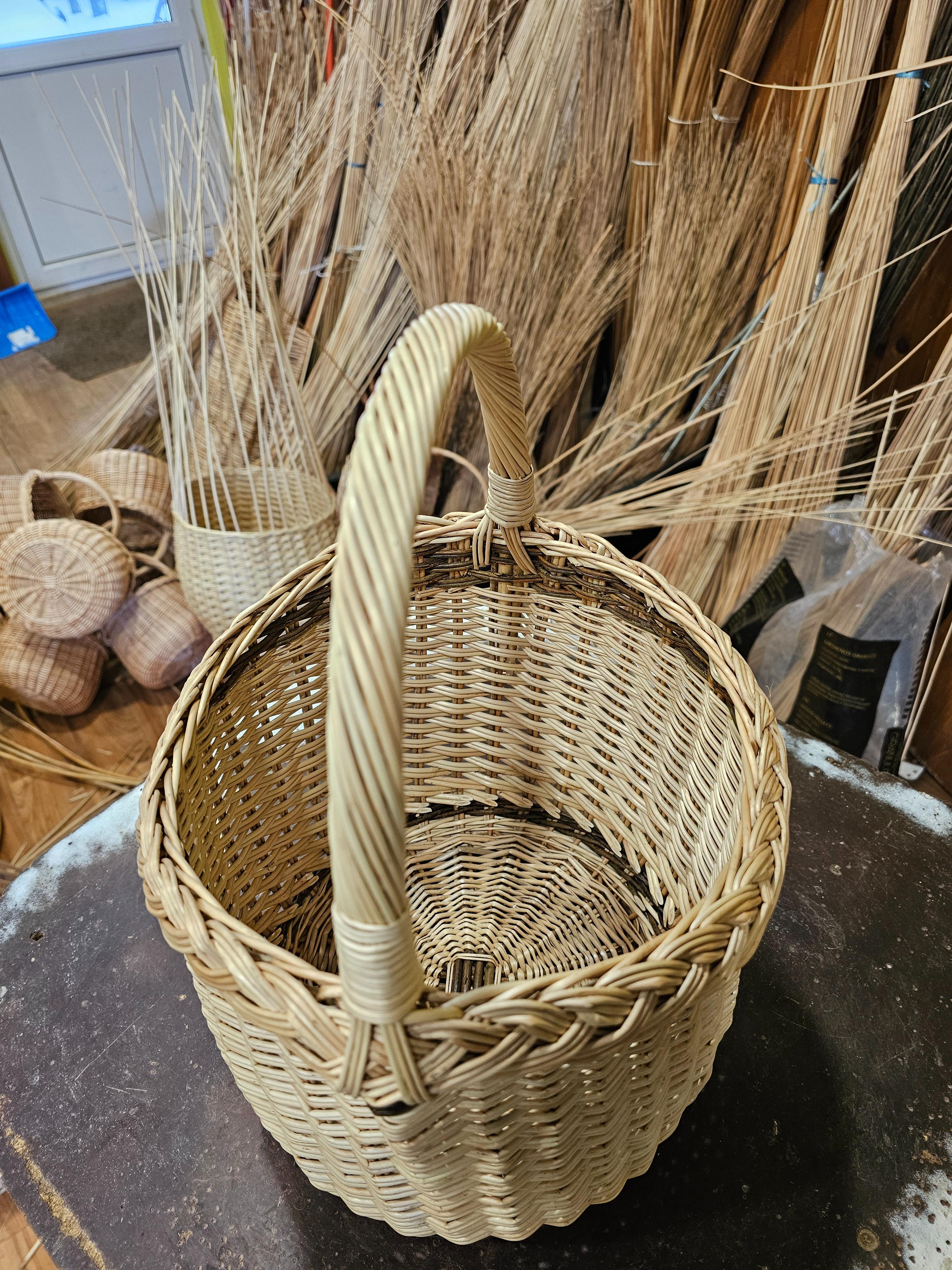 Sandėliavimo pintinė su aukšta rankena — daiktų pintinė, 2 nuotrauka