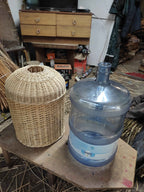 Wicker water bottle cover 008b - NaturelyWoven wicker - handmade