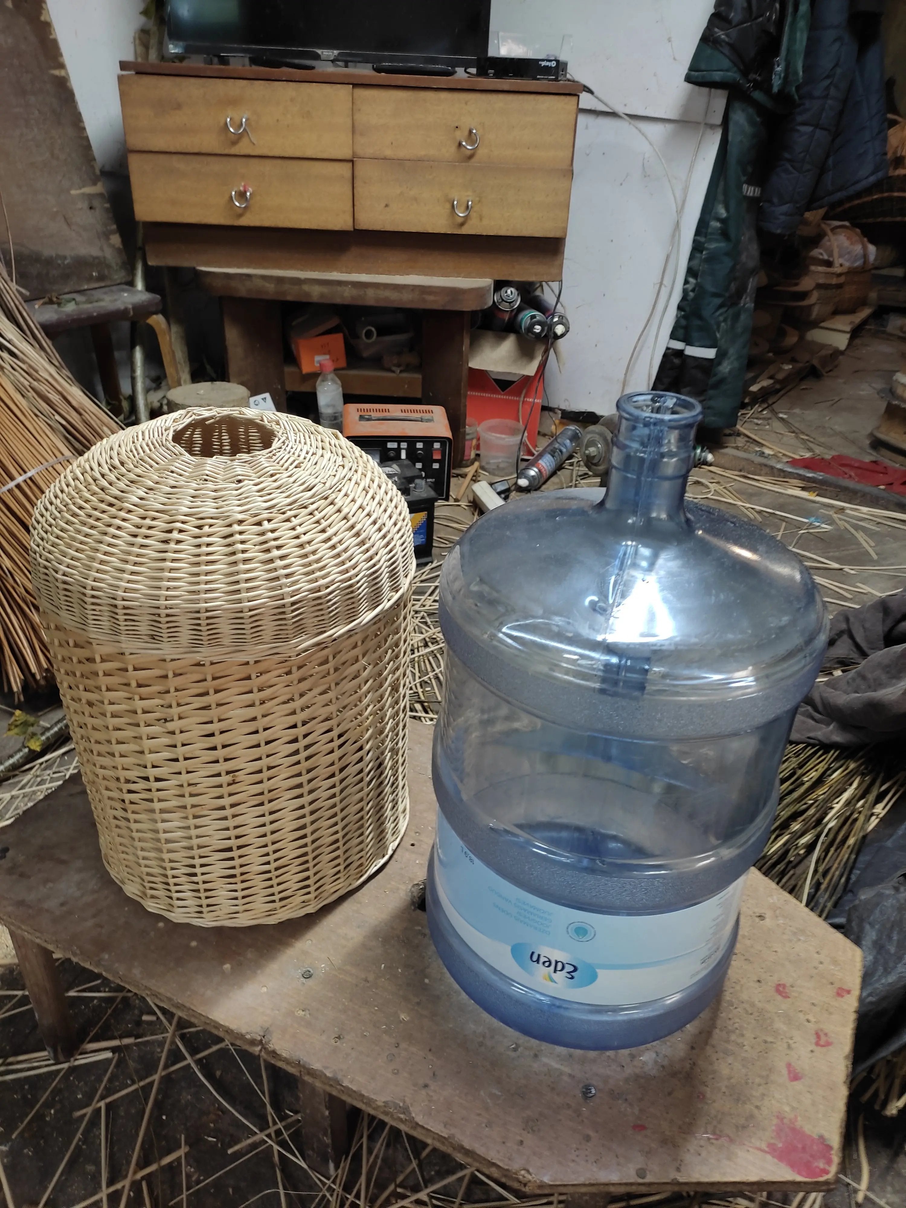 Wicker Water Bottle Cover – Handmade Rustic Willow Sleeve With Ventilated Basket Weave - NaturelyWoven