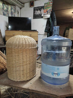 Wicker water bottle cover 008b - NaturelyWoven wicker - handmade