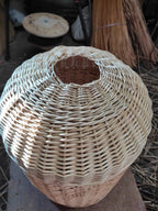 Wicker water bottle cover 008b - NaturelyWoven wicker - handmade