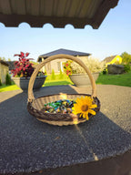 Flower girl basket 035b - NaturelyWoven wicker - handmade