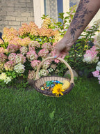 Flower girl basket 035b - NaturelyWoven wicker - handmade